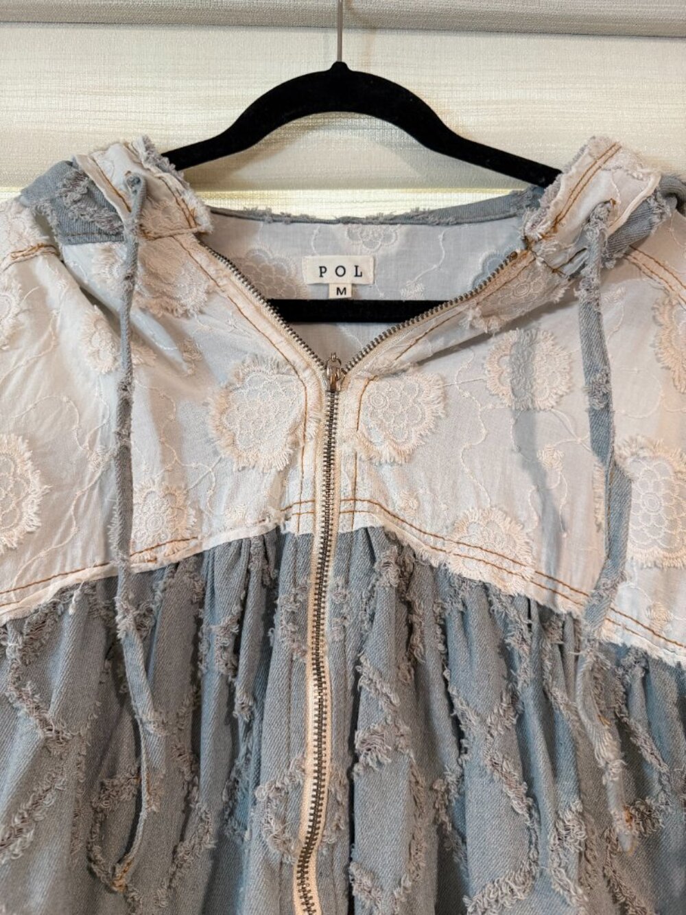 POL distressed patchwork jacket (size M) - Picture 2 of 3